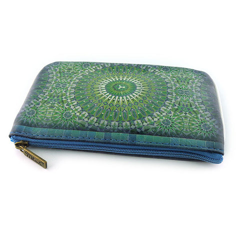 Mlavi Studio's whimsical vegan small pouch/coin purse with Bohemian style Moroccan tile pattern print. Great for everyday use or as gift for family & friends. Wholesale at www.mlavi.com for gift shops, fashion accessories & clothing boutiques, museum stores worldwide.