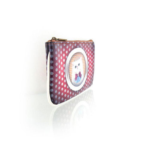 Mlavi's Eco-friendly vegan leather small pouch/coin purse with green eyed cat princess print. It's great for everyday use & a unique gift for yourself, family & friends. More pet/dog/cat/animal theme fashion accessories are available for wholesale at www.mlavi.com for gift & boutique buyers worldwide.