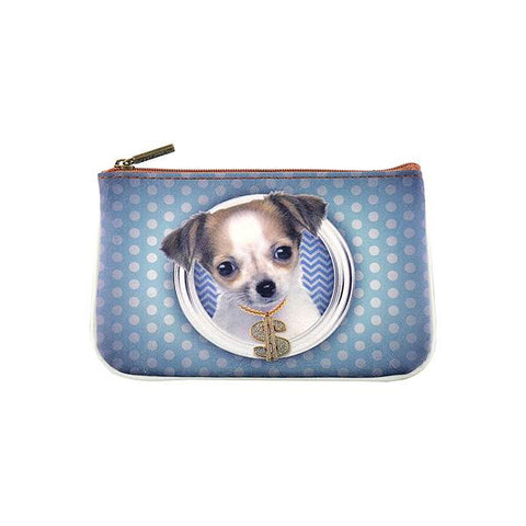 Mlavi's Eco-friendly vegan leather small pouch/coin purse with groovy puppy dog print. It's great for everyday use & a unique gift for yourself, family & friends. More pet/dog/cat/animal theme fashion accessories are available for wholesale at www.mlavi.com for gift & boutique buyers worldwide.