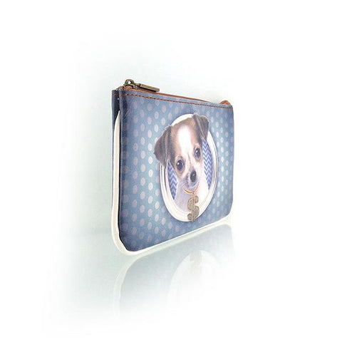 Mlavi's Eco-friendly vegan leather small pouch/coin purse with groovy puppy dog print. It's great for everyday use & a unique gift for yourself, family & friends. More pet/dog/cat/animal theme fashion accessories are available for wholesale at www.mlavi.com for gift & boutique buyers worldwide.