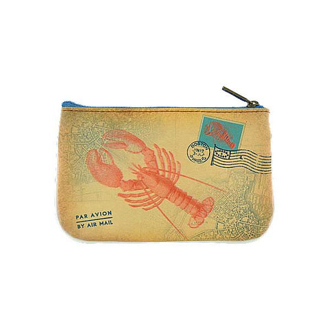 Eco-friendly, cruelty-free small pouch/coin purse with vintage style Massachusetts Bostan map & lobster print by Mlavi Studio. Great for everyday use, gift for family & friends. Wholesale at www.mlavi.com to gift shop, clothing & fashion accessories boutiques, book stores, souvenir shops in USA.