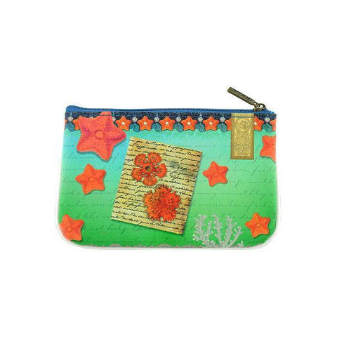 Mlavi Eco-friendly, cruelty-free, ethically made small pouch/coin purse with retro style pinup girl style mermaid printfor everyday use, travel or as gift for family & friends.