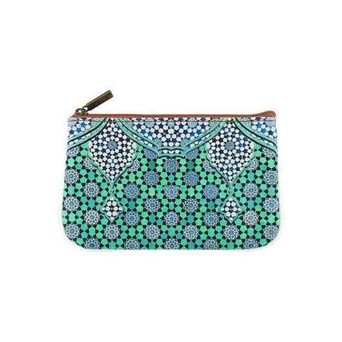 Mlavi whimsical vegan small pouch/coin purse with Bohemian style Moroccan pattern printfor everyday use or as gift for family & friends. Wholesale at www.mlavi.com