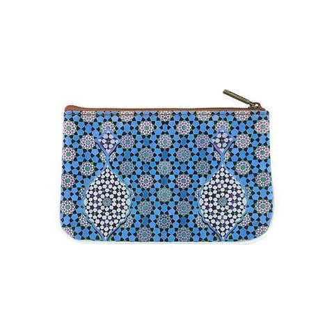 Mlavi whimsical vegan small pouch/coin purse with Bohemian style Moroccan pattern printfor everyday use or as gift for family & friends. Wholesale at www.mlavi.com