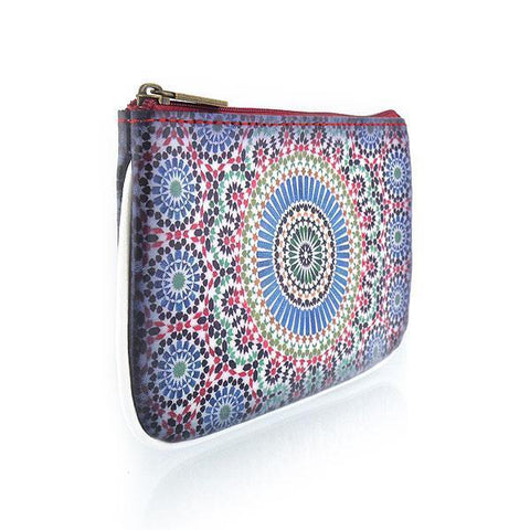 Mlavi whimsical vegan small pouch/coin purse with Bohemian style Moroccan pattern printfor everyday use or as gift for family & friends. Wholesale at www.mlavi.com