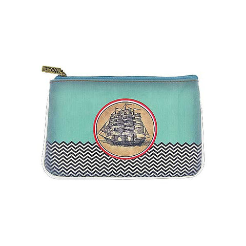 Mlavi New England Brigantine sailing ship print small pouch/coin purse