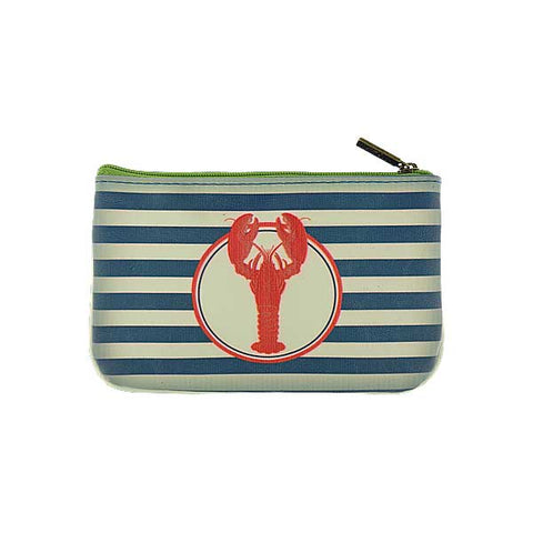 Mlavi New England harbor & lobster print small pouch/coin purse