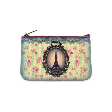 Mlavi vintage style Paris Eiffel tower vegan small pouch/coin purse made with durable, Eco-friendly vegan materials. Wholesale at www.mlavi.com