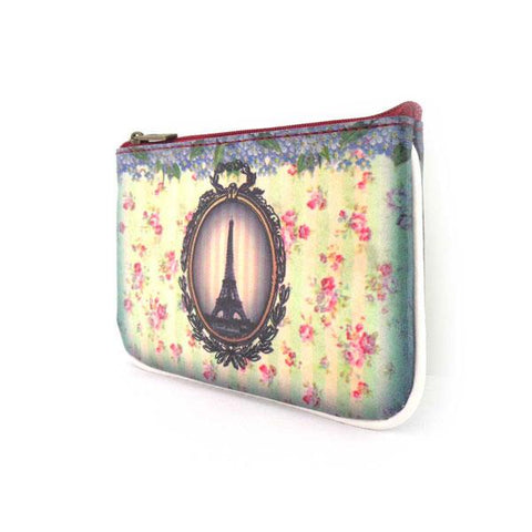 Mlavi vintage style Paris Eiffel tower vegan small pouch/coin purse made with durable, Eco-friendly vegan materials. Wholesale at www.mlavi.com