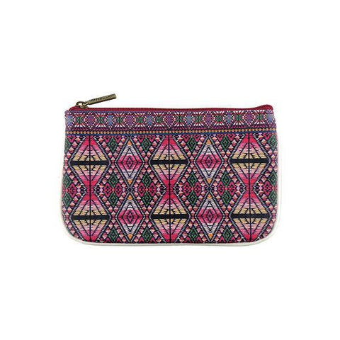 Mlavi Eco-friendly, cruelty-free vegan/faux leather Peruvian textile pattern print small pouch/coin purse from Peru collection. Wholesale at www.mlavi.com 