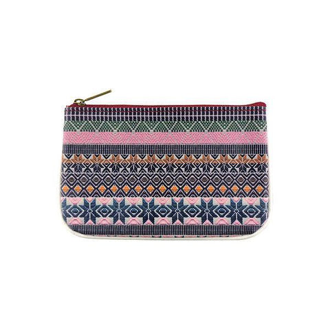 Mlavi Eco-friendly, cruelty-free vegan/faux leather Peruvian textile pattern print small pouch/coin purse from Peru collection. Wholesale at www.mlavi.com 