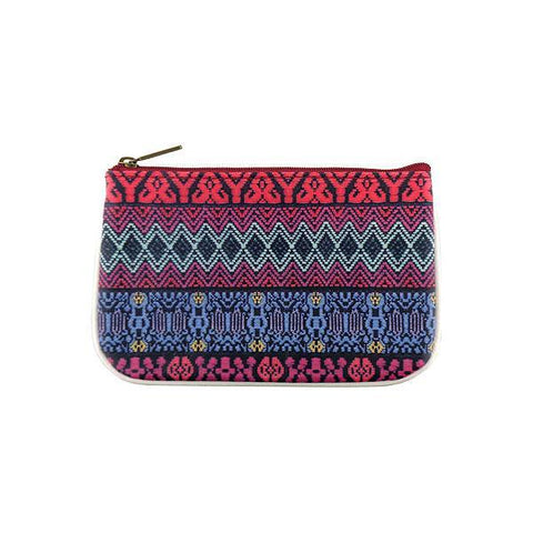 Mlavi Eco-friendly, cruelty-free vegan/faux leather Peruvian textile pattern print small pouch/coin purse from Peru collection. Wholesale at www.mlavi.com 