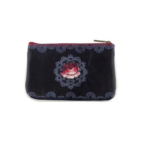 Mlavi Studio Russian Zhostovo style flower print small pouch/coin purse made with Eco-friendly & cruelty free vegan materials. Gift & boutique buyer can order wholesale at www.mlavi.com for ethically made & unique fashion accessories including bags, wallets, purses, coin purses, travel accessories & gifts.