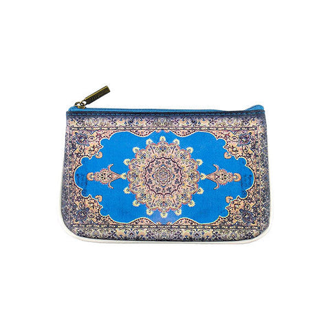 Mlavi Studio's Eco-friendly Turkish print vegan small pouch with Bohemian vibe inspired by Turkey's textile & ceramic tile. Great for everyday use & as a unique gift for family & friends. Wholesale at www.mlavi.com to gift shop, clothing & fashion accessories boutiques, museum gift stores worldwide.
