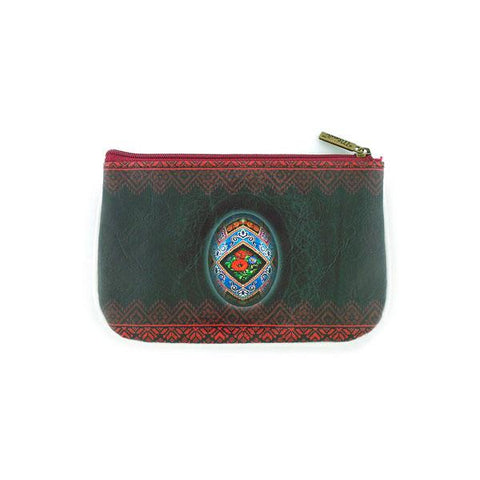 Mlavi's Eco-friendly vegan leather small pouch/coin purse with Nesting doll Ukrainian girl & egg print. It's great for everyday use & a unique gift for yourself & family & friends. More Ukraine themed bags, wallets & other fashion accessories are available for wholesale at www.mlavi.com for gift & boutique buyers worldwide.