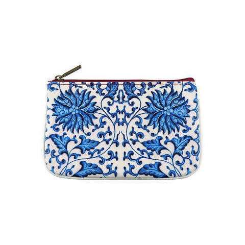 Mlavi Studio's Eco-friendly vegan leather small pouch/coin purse with blue and white porcelain pattern print. It's great for everyday use & a unique gift for yourself, family & friends. More Asian themed wallets & other fashion accessories are available for wholesale at www.mlavi.com for gift & boutique buyers worldwide.