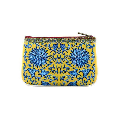 Mlavi Studio's Eco-friendly vegan leather small pouch/coin purse with blue and white porcelain pattern print. It's great for everyday use & a unique gift for yourself, family & friends. More Asian themed wallets & other fashion accessories are available for wholesale at www.mlavi.com for gift & boutique buyers worldwide.