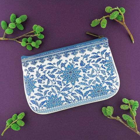Mlavi Studio's Eco-friendly vegan leather small pouch/coin purse with blue and white porcelain pattern print. It's great for everyday use & a unique gift for yourself, family & friends. More Asian themed wallets & other fashion accessories are available for wholesale at www.mlavi.com for gift & boutique buyers worldwide.