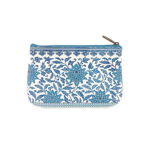 Mlavi Studio's Eco-friendly vegan leather small pouch/coin purse with blue and white porcelain pattern print. It's great for everyday use & a unique gift for yourself, family & friends. More Asian themed wallets & other fashion accessories are available for wholesale at www.mlavi.com for gift & boutique buyers worldwide.