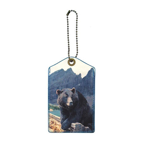 Eco-friendly, cruelty-free, ethically made bear print vegan luggage tag by Mlavi Studio. Great for travel or as gift for family & friends. Wholesale at www.mlavi.com to gift shop, clothing & fashion accessories boutiques, book stores.