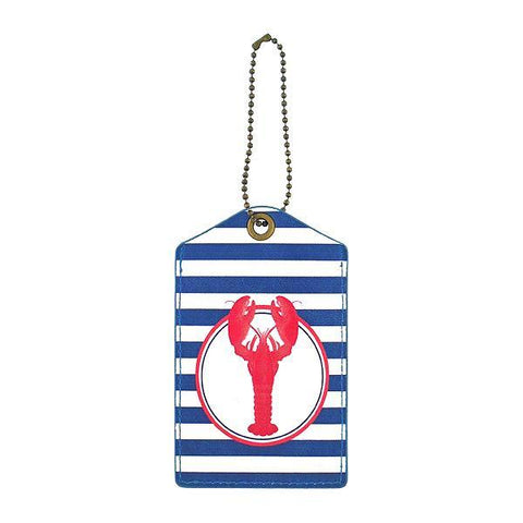 Eco-friendly, cruelty-free, ethically made lobster print vegan luggage tag by Mlavi Studio. Great for travel or as gift for family & friends. Wholesale at www.mlavi.com to gift shop, clothing & fashion accessories boutiques, book stores.