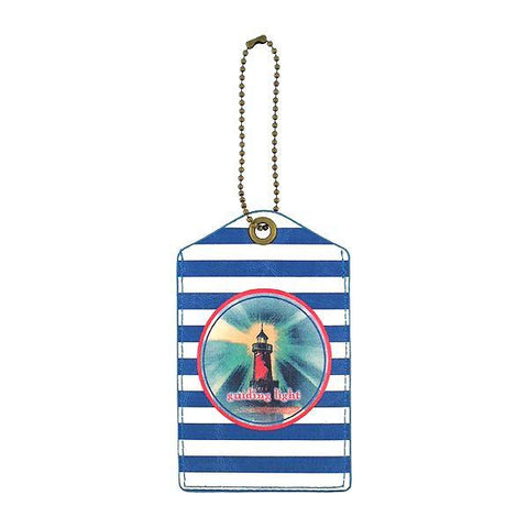 Eco-friendly, cruelty-free, ethically made lighthouse print vegan luggage tag by Mlavi Studio. Great for travel or as gift for family & friends. Wholesale at www.mlavi.com to gift shop, clothing & fashion accessories boutiques, book stores.
