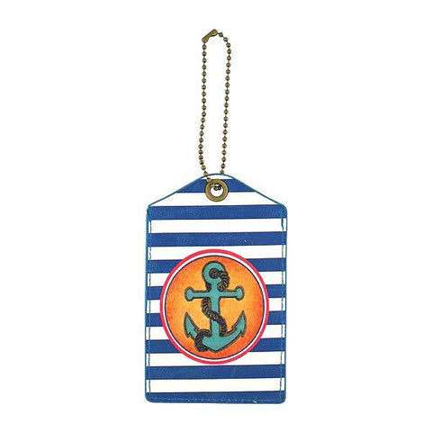 Eco-friendly, cruelty-free, ethically made boat anchor print vegan luggage tag by Mlavi Studio. Great for travel or as gift for family & friends. Wholesale at www.mlavi.com to gift shop, clothing & fashion accessories boutiques, book stores.