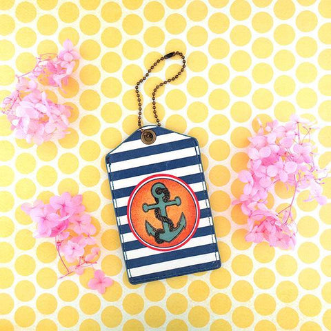 Eco-friendly, cruelty-free, ethically made boat anchor print vegan luggage tag by Mlavi Studio. Great for travel or as gift for family & friends. Wholesale at www.mlavi.com to gift shop, clothing & fashion accessories boutiques, book stores.