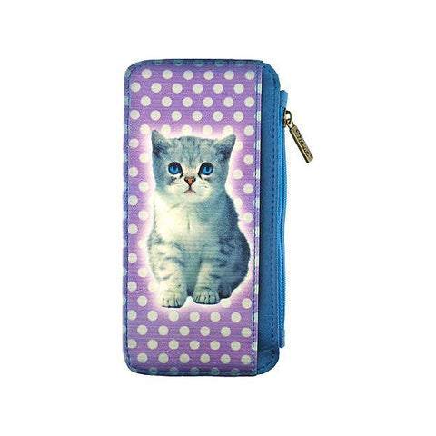 Eco-friendly, cruelty-free, ethically made vegan cardholder with adorable cat print by Mlavi Studio. Great for everyday use or as gift for family & friends. Wholesale at www.mlavi.com to gift shop, clothing & fashion accessories boutiques, book stores.