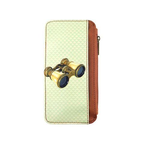 Mlavi studio's cool retro bincoculars print vegan cardholder made with cruelty-free Eco-friendly vegan materials. Great for everyday use, travel & as gift for family & friends. Wholesale at www.mlavi.com for gift shops, fashion accessories & clothing boutiques, book stores in Canada, USA & worldwide.