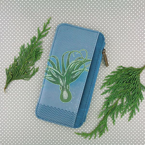 Eco-friendly, cruelty-free, ethically made octopus print vegan cardholder by Mlavi Studio. Great for travel or as gift for family & friends. Wholesale at www.mlavi.com to gift shop, clothing & fashion accessories boutiques, book stores.