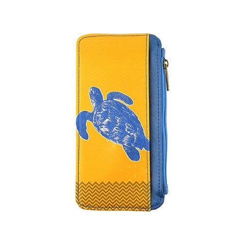 Eco-friendly, cruelty-free, ethically made sea turtule print vegan cardholder by Mlavi Studio. Great for travel or as gift for family & friends. Wholesale at www.mlavi.com to gift shop, clothing & fashion accessories boutiques, book stores.
