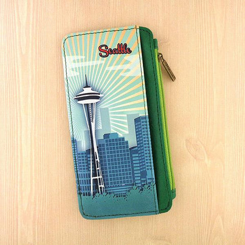 Mlavi Seattle landscape print vegan cardholder