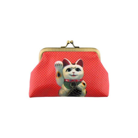Mlavi Japanese lucky money cat retro style kiss lock frame vegan coin purse for everyday use & gift idea for family & friends. Wholesale at www.mlavi.com