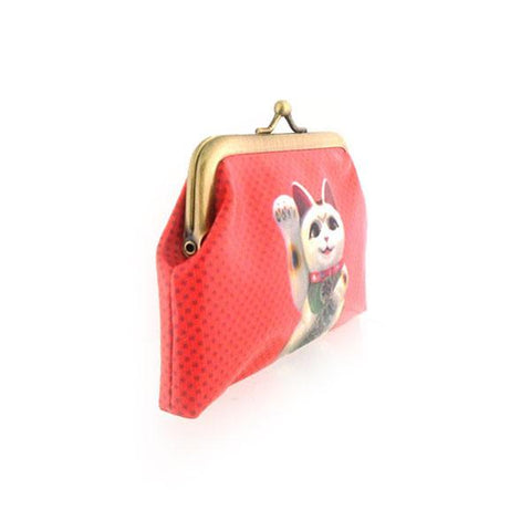 Mlavi Japanese lucky money cat retro style kiss lock frame vegan coin purse for everyday use & gift idea for family & friends. Wholesale at www.mlavi.com