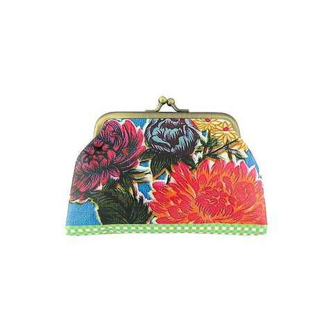 Mlavi retro style Mexican oilcloth flower print kiss lock frame coin purse. Great gift for your family & friends. Wholesale at www.mlavi.com