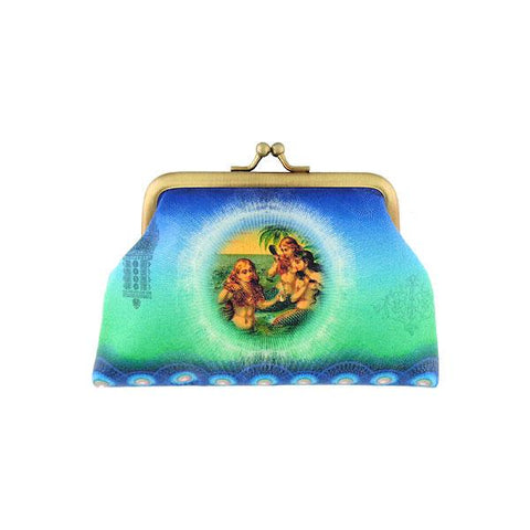 Mlavi Eco-friendly, cruelty-free, ethically made kiss lock frame coin purse with pinup girl style mermaid printfor everyday use or gift idea for family & friends. Wholesale at www.mlavi.com