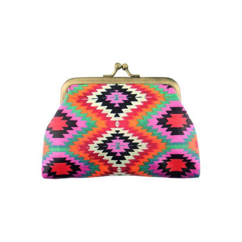 Mlavi Eco-friendly, cruelty-free vegan/vegan leather Turkish pattern print kiss lock frame coin pursefor everyday use or gift idea for family & friends. Wholesale at www.mlavi.com