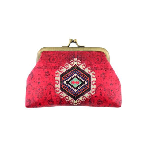 Mlavi's Eco-friendly, cruelty-free vegan/vegan leather Turkish pattern print kiss lock frame coin purse. It's wonderful for everyday use & as a unique gift for yourself or your family & friends. Wholesale is available at www.mlavi.com for gift shops, fashion accessories & clothing boutiques in Canada, USA & worldwide.