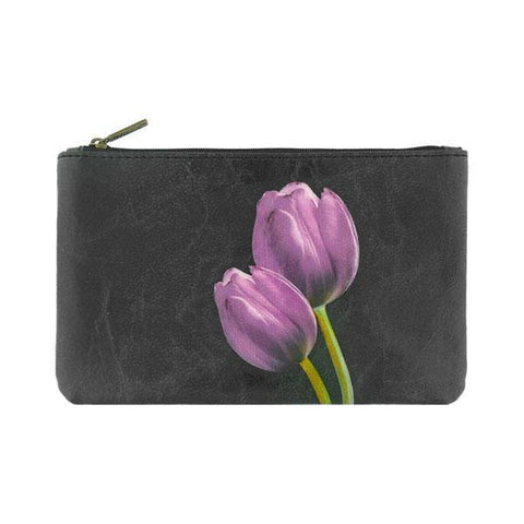 Mlavi tulips flower print medium pouch/makeup pouch made with Eco-friendly & cruelty free vegan materials. Gift & boutique buyer can order wholesale at www.mlavi.com
