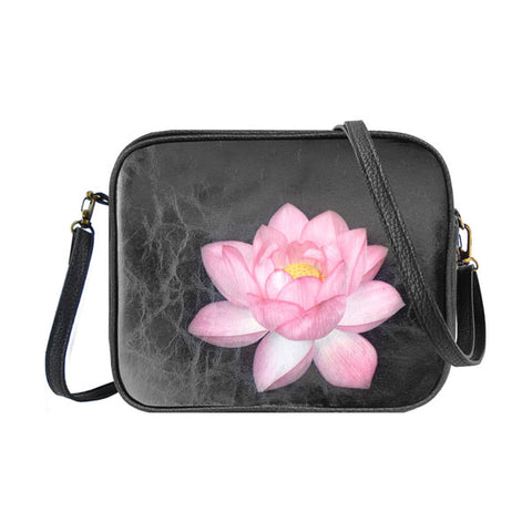 Mlavi Eco-friendly lotus flower vegan crossbody bag/toiletry bag