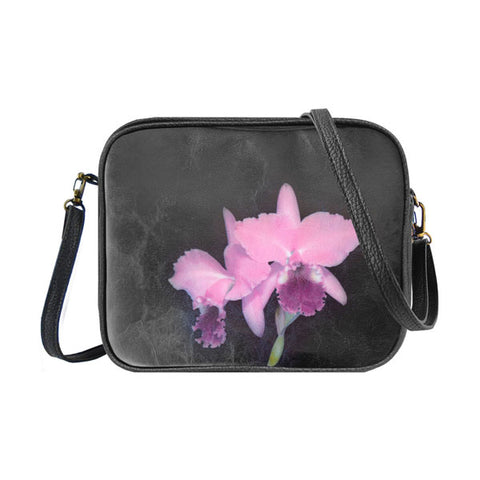 Mlavi Eco-friendly orchid flower vegan crossbody bag/toiletry bag
