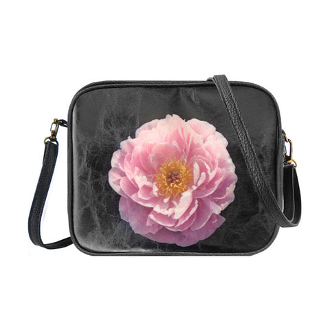 Mlavi Eco-friendly peony flower vegan crossbody bag/toiletry bag