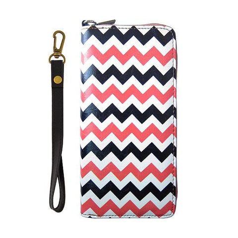 Mlavi chevron pattern print wristlet large wallet for women for everyday use, travel or as gift for family & friends. Wholesale at www.mlavi.com