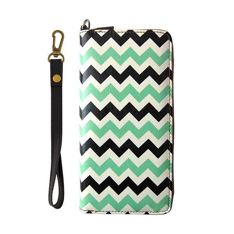 Mlavi chevron pattern print wristlet large wallet for women for everyday use, travel or as gift for family & friends. Wholesale at www.mlavi.com