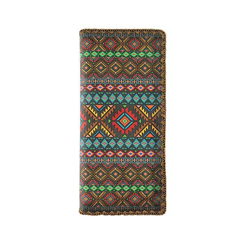 Mlavi Bohemian style Mexican Aztec pattern print vegan flat wallet