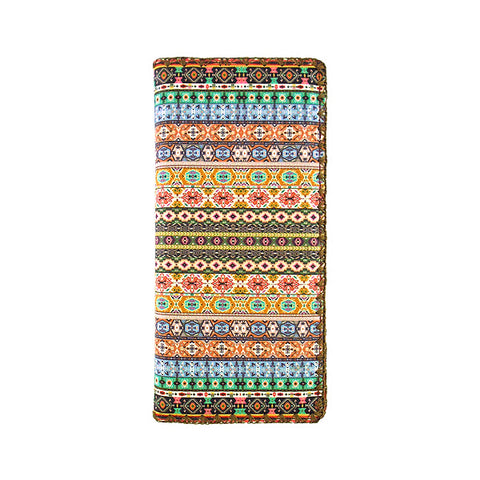 Mlavi Bohemian style Mexican Aztec pattern print vegan flat wallet