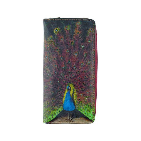 Mlavi Eco-friendly, cruelty-free, ethically made large vegan wallet with vintage style peacock print. Great for everyday use, travel or as gift for family & friends. Wholesale at www.mlavi.com to gift shop, clothing & fashion accessories boutiques, book stores in Canada, USA & worldwide.