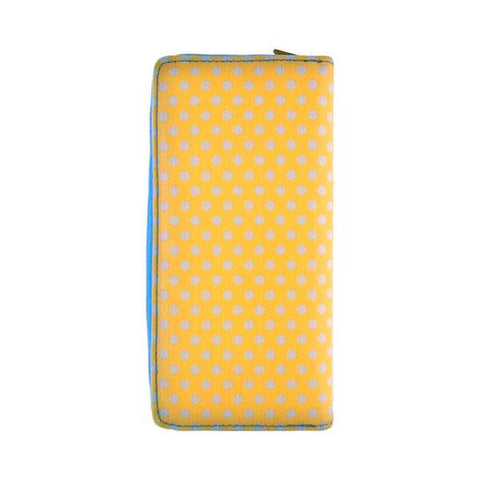 Eco-friendly, cruelty-free, ethically made vegan/faux leather large zipper wallet with cute big blue eye cat print by Mlavi Studio. It can carry smart phone & passport. Wholesale at www.mlavi.com for gift shops, fashion accessories & clothing boutiques in Canada, USA & worldwide.