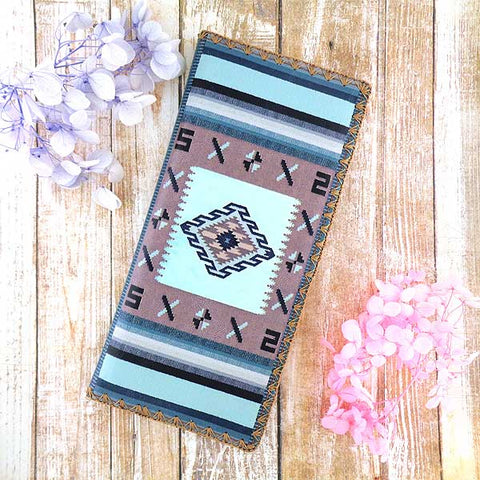 Mlavi whimsical vegan large flat wallet with Mexican textile pattern print. Great for everyday use & cool gift for family & friends. Free gift box with every purchase. Wholesale at www.mlavi.com for gift shops, clothing & fashion accessories boutiques, museum gift stores in Canada, USA & worldwide.